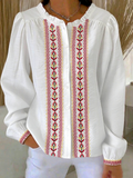 Boho Cotton Floral Loose Shirt