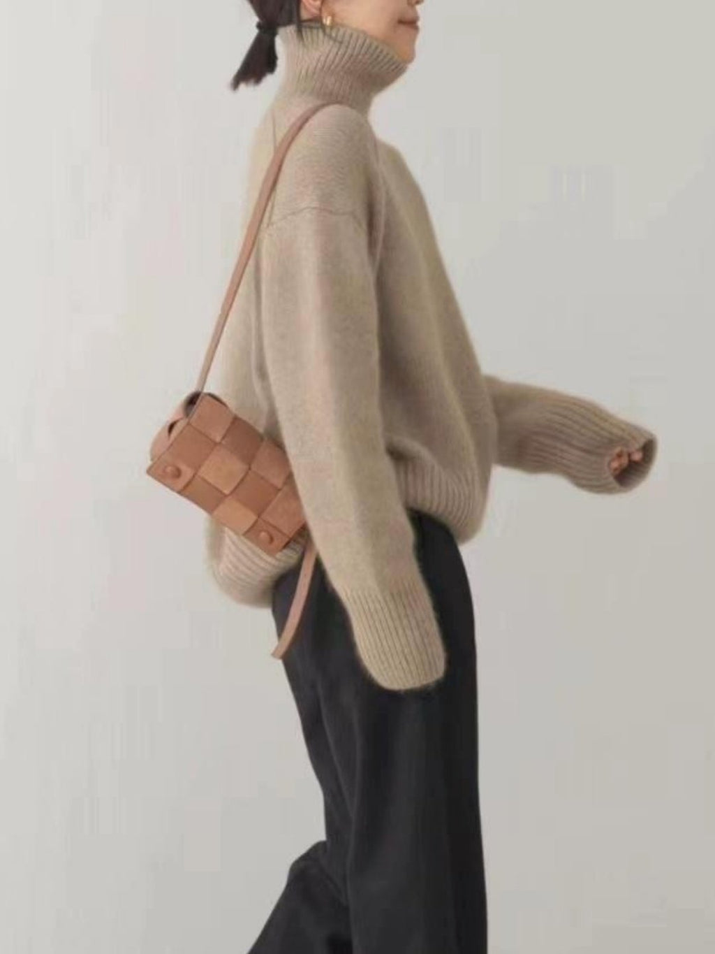 Loose Acrylic Plain Simple Sweater