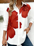 3D Printing Shawl Collar Floral Pattern Street Going Out Casual Shirt