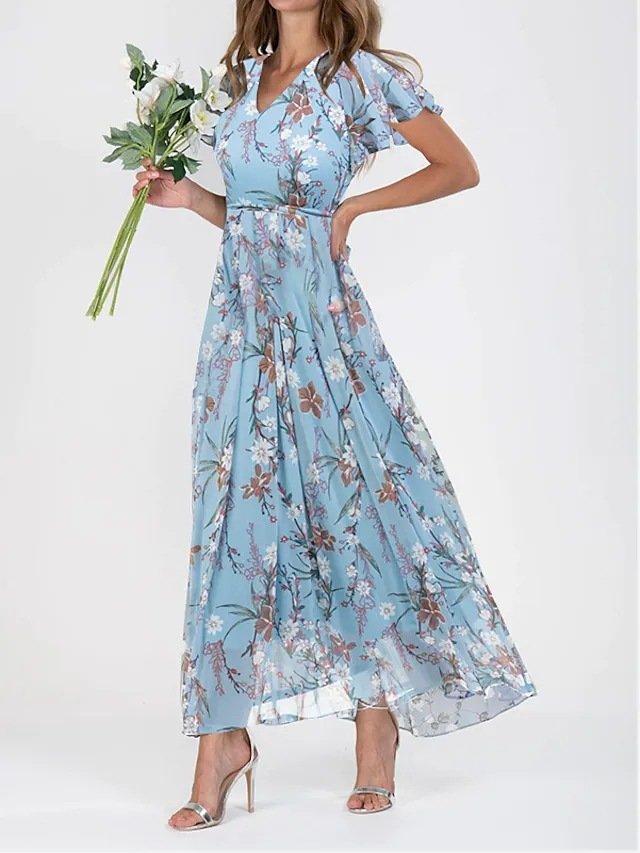 Elegant Floral Regular Fit Others Dress With No
