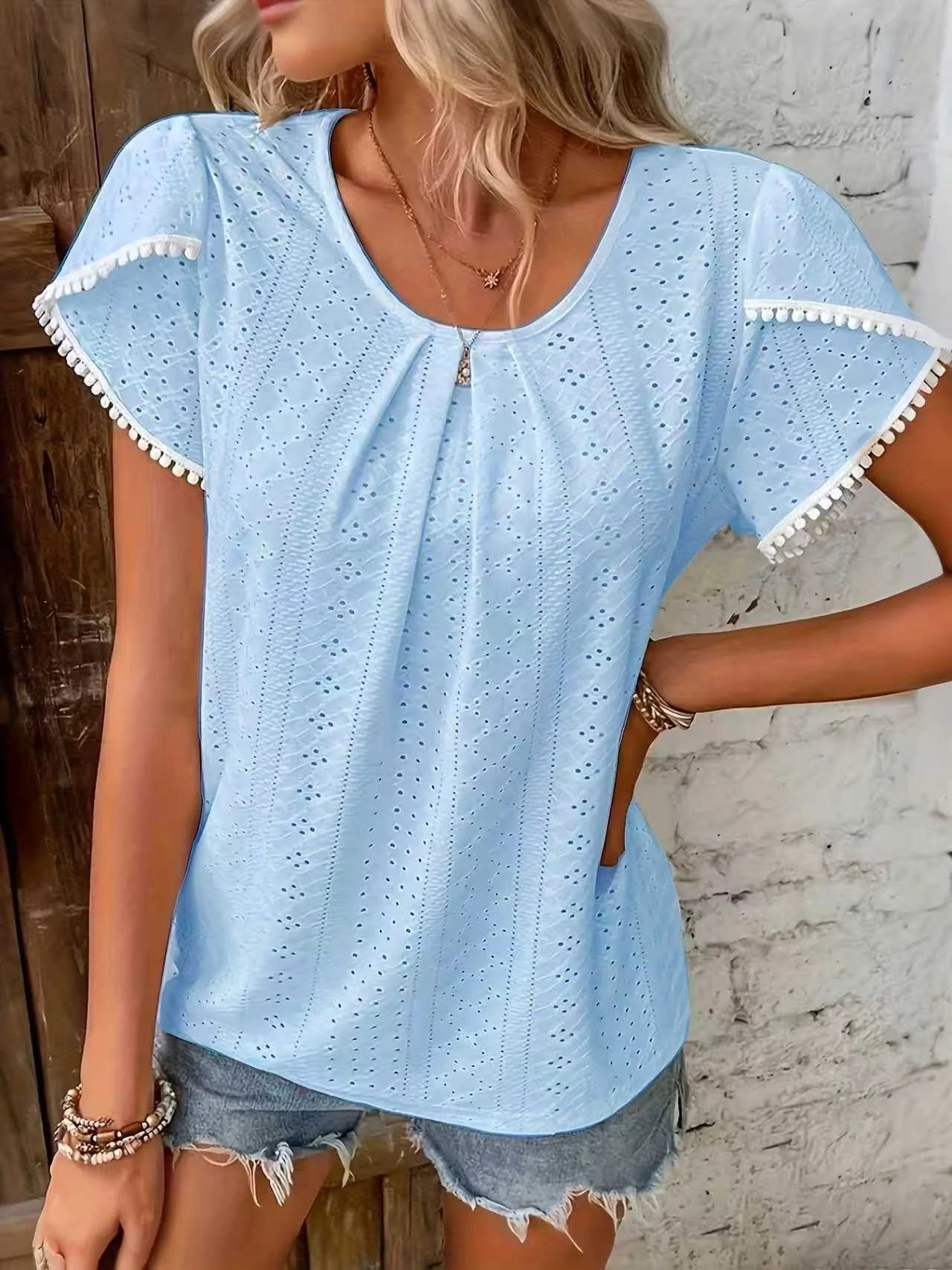 Plain Elegant Crew Neck T-Shirt