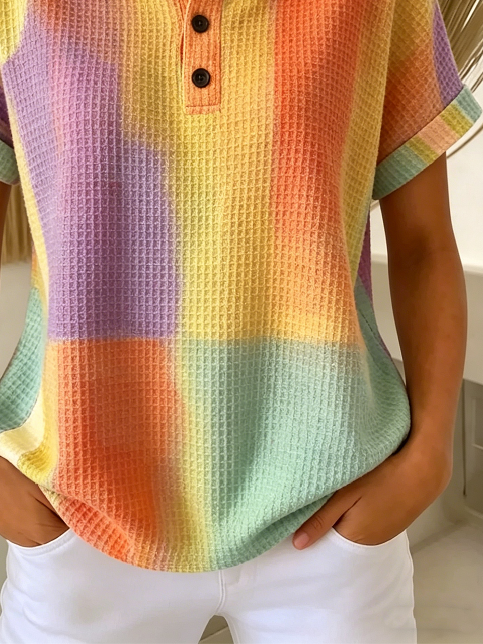 Geometric Vintage Loose Others T-Shirt