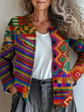 Casual Abstract Cardigan