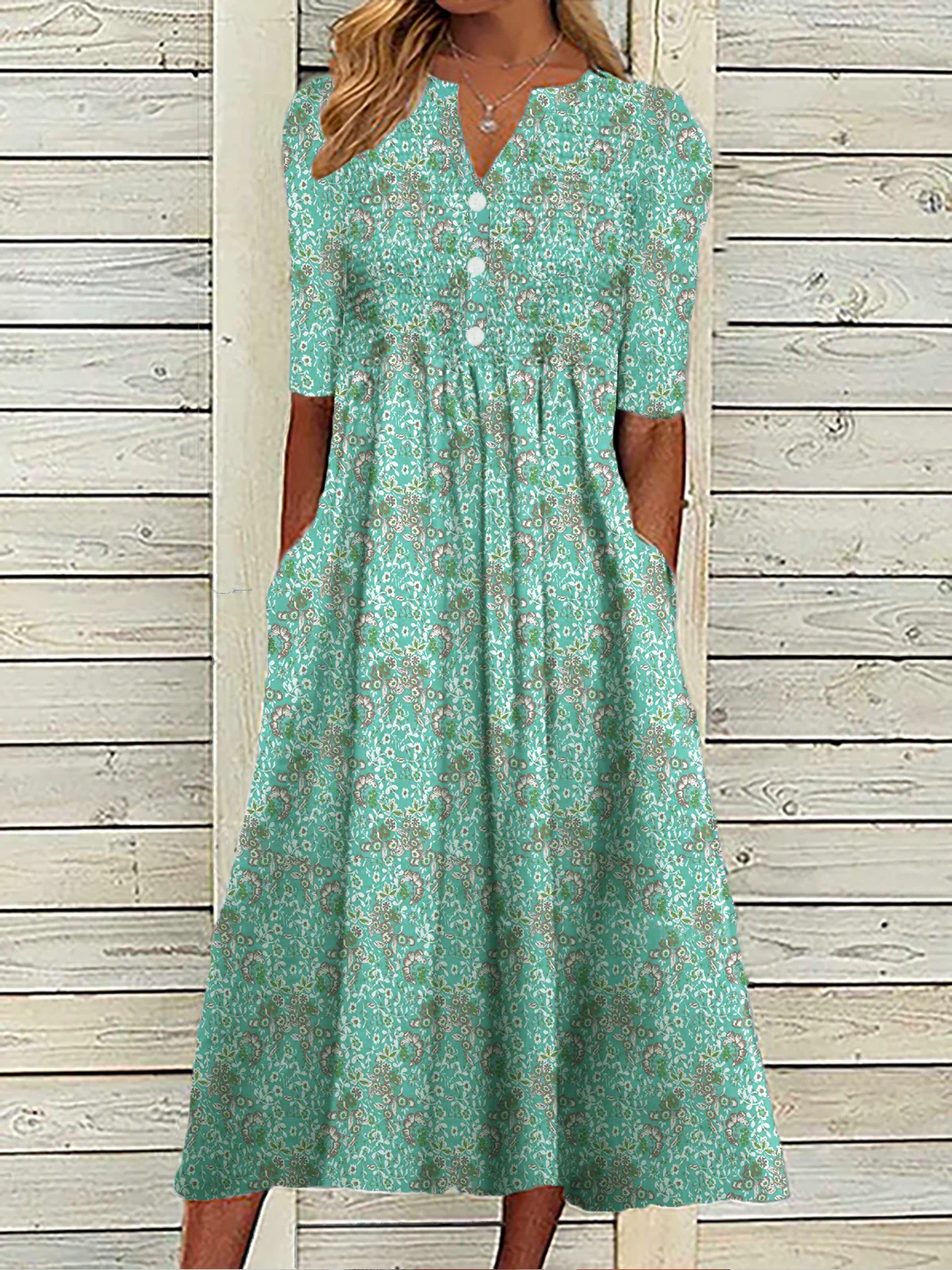 Casual Loose Floral Vacation Dress