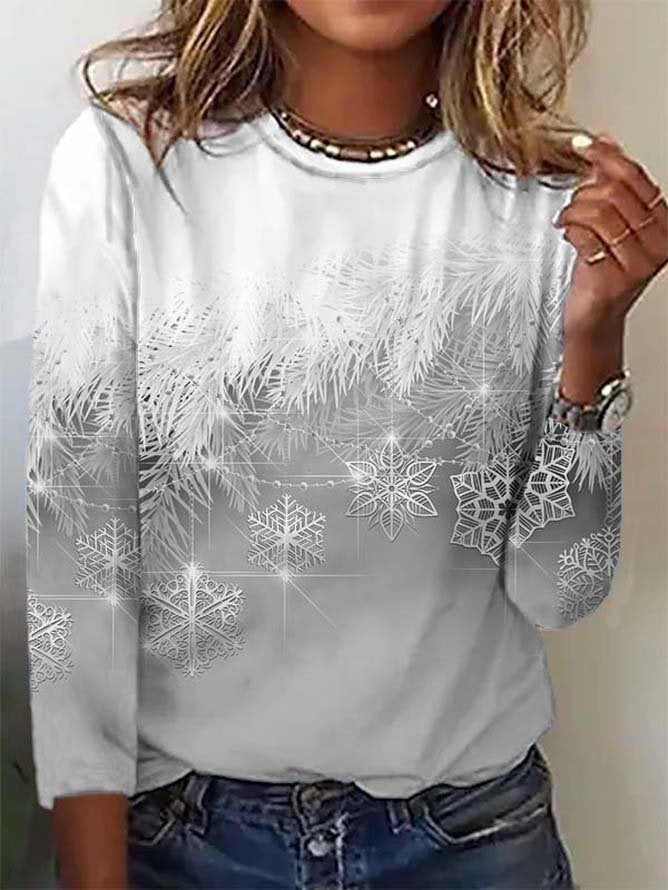 Casual Christmas Long sleeve T-Shirt Xmas T-shirt