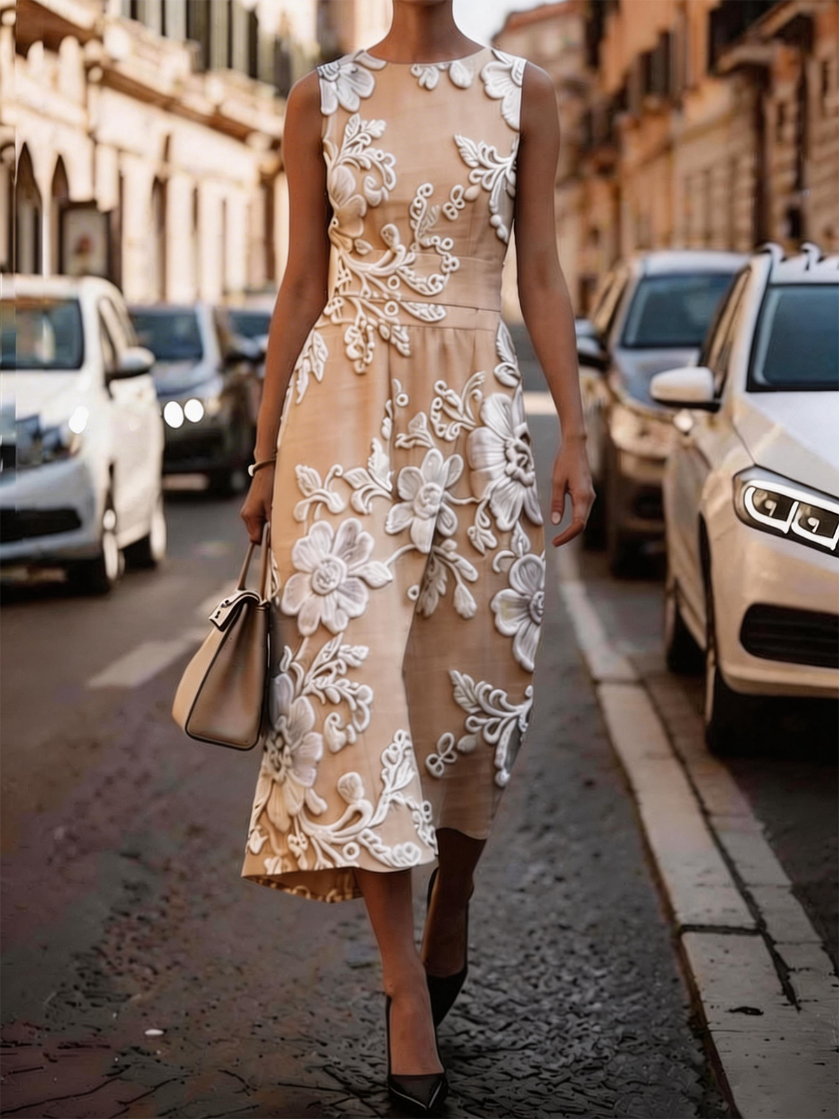 Others Tight Elegant Floral Dress With No