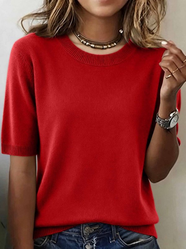 Loose Plain Street Split Joint Sweater