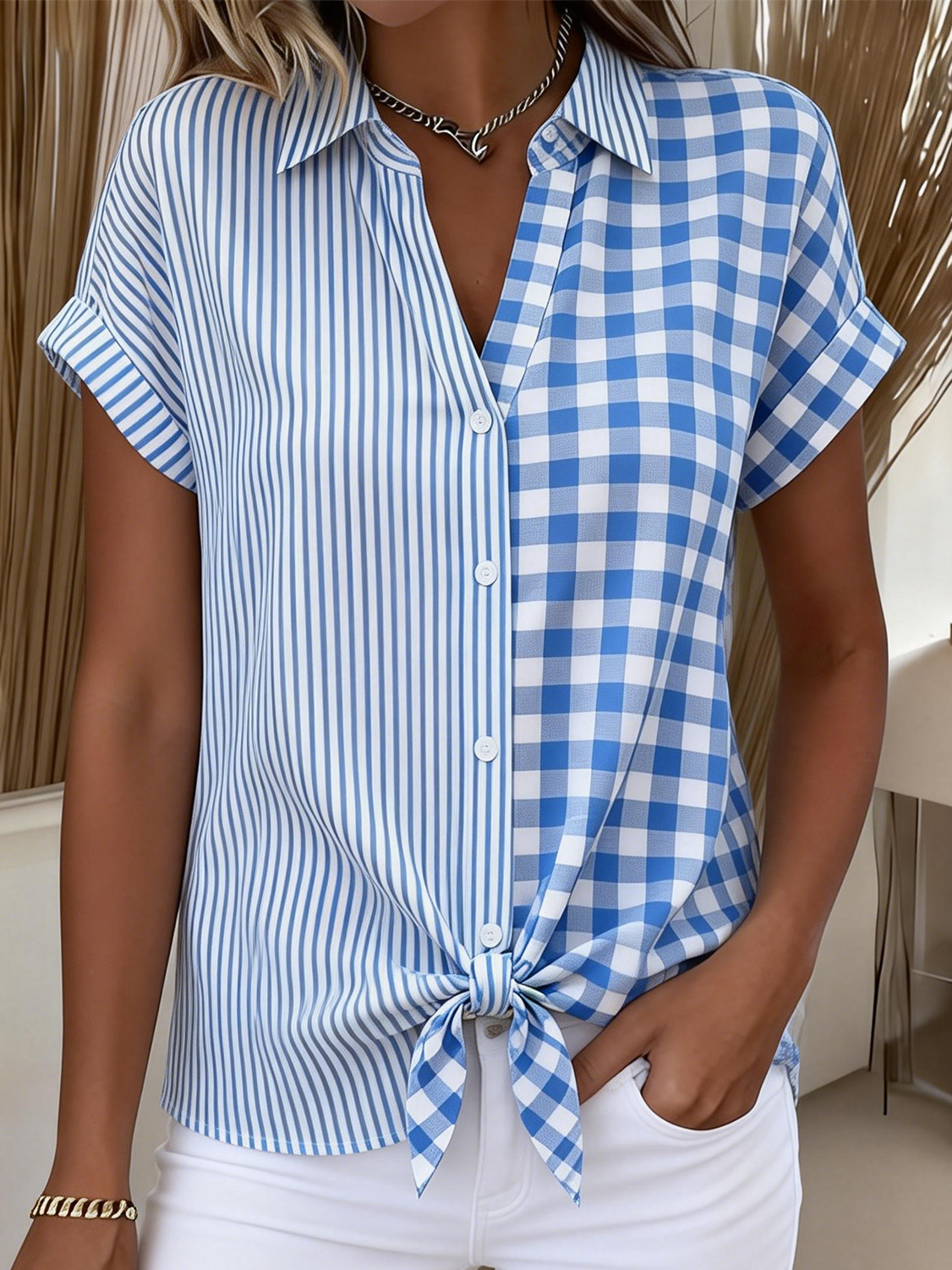 Plaid Elegant Others Loose Shirt