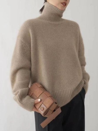 Loose Acrylic Plain Simple Sweater