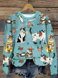 Regular Women's Animal Print Loose Long Sleeve T-Shirt