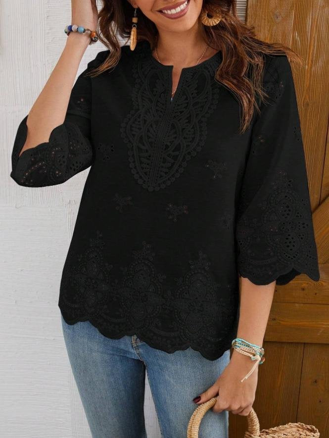 Others Plain Loose Elegant Shirt