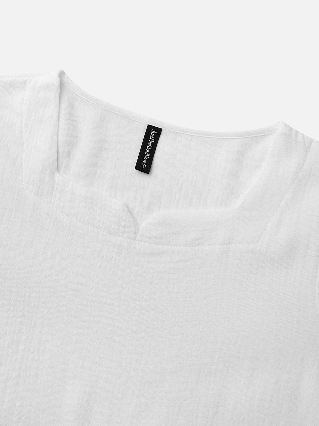 Women's 3/4 Sleeve Summer Blouse Plain Cotton Square Neck Notched Daily Going Out Simple Top Spring/Fall White