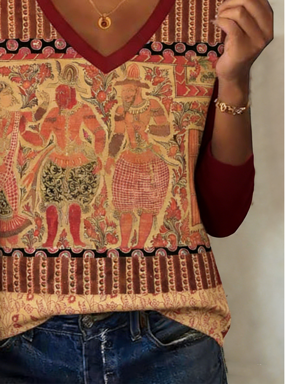 Casual Nationality/Ethnic T-Shirt