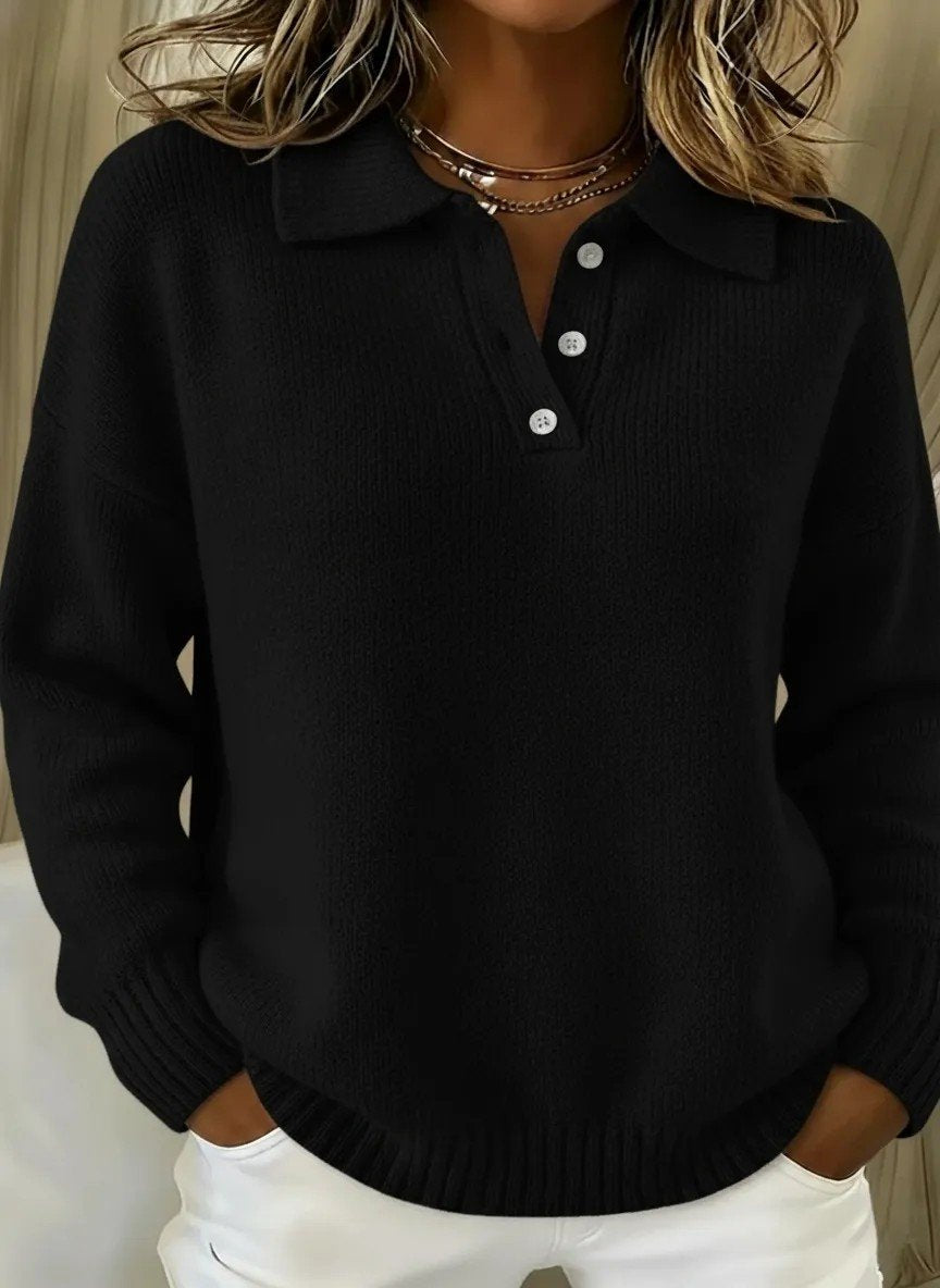 Shawl Collar Loose Casual Plain Sweater