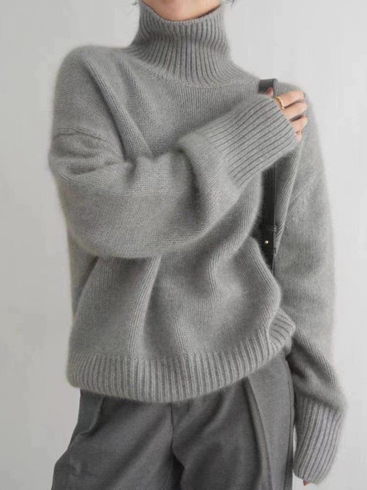Loose Acrylic Plain Simple Sweater