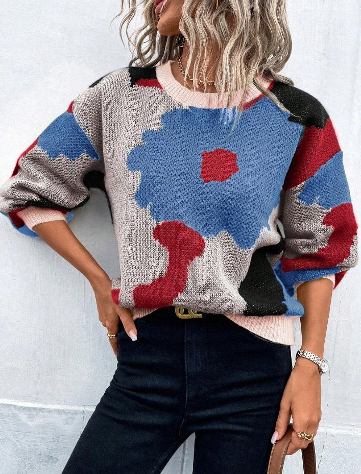 Urban Floral Split Joint Sweater