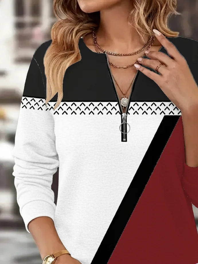 Printing Loose Casual Abstract Sweatshirt