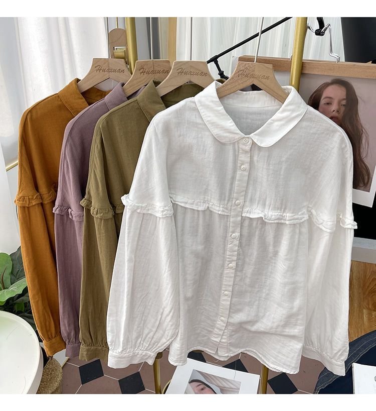 Shawl Collar Loose Plain Vintage Shirt
