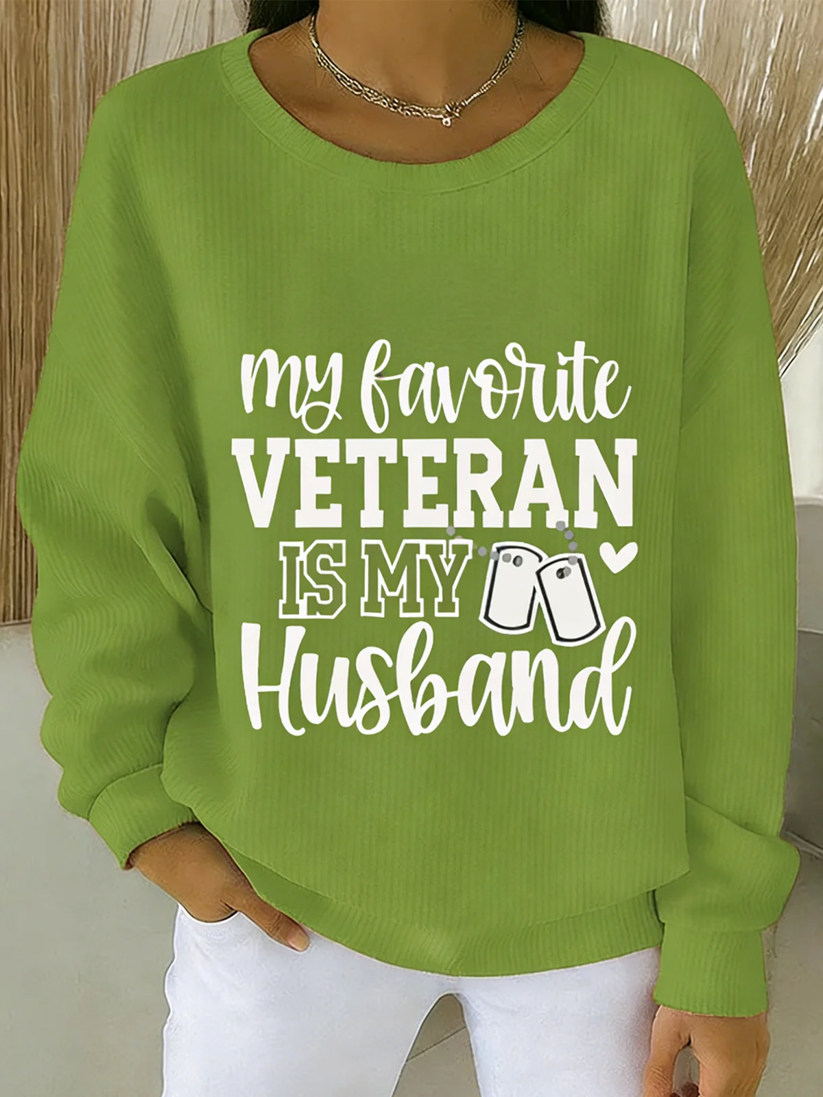 Vintage Crew Neck Loose Text Letters Sweatshirt