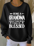 Crew Neck Text Letters Printing Casual Sweatshirt