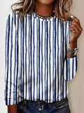 Geometric Crew Neck Loose Casual T-Shirt