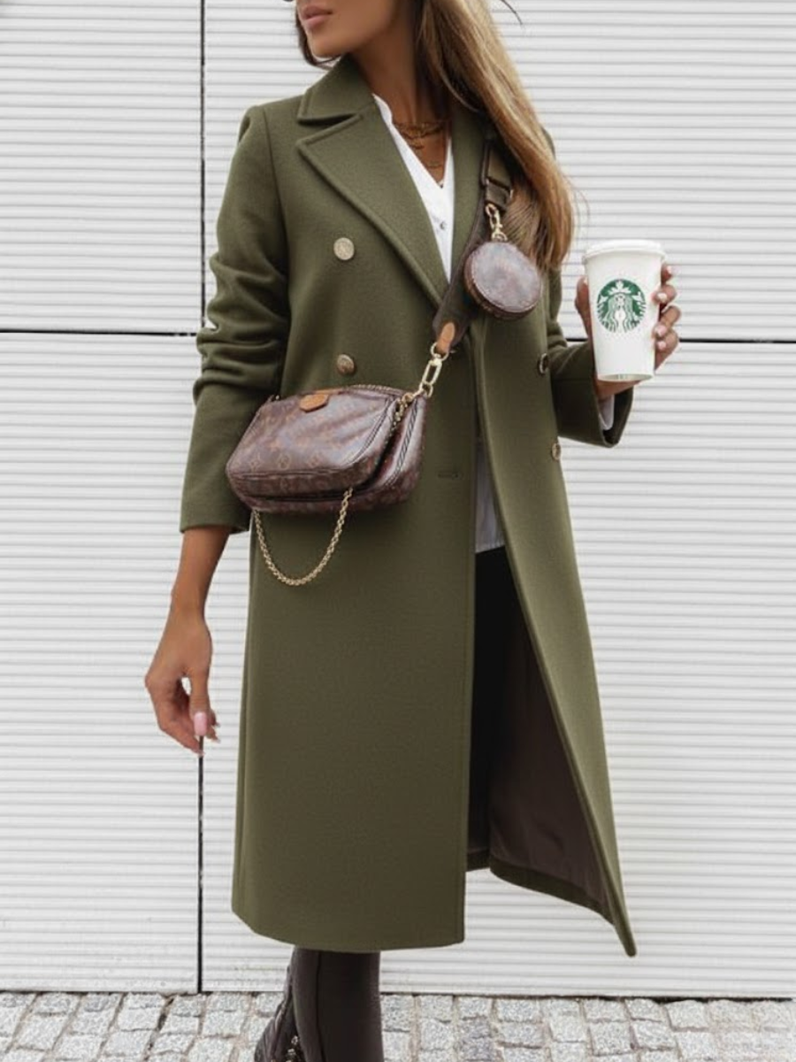 Plain Shawl Collar Lady Romance Loose Coat