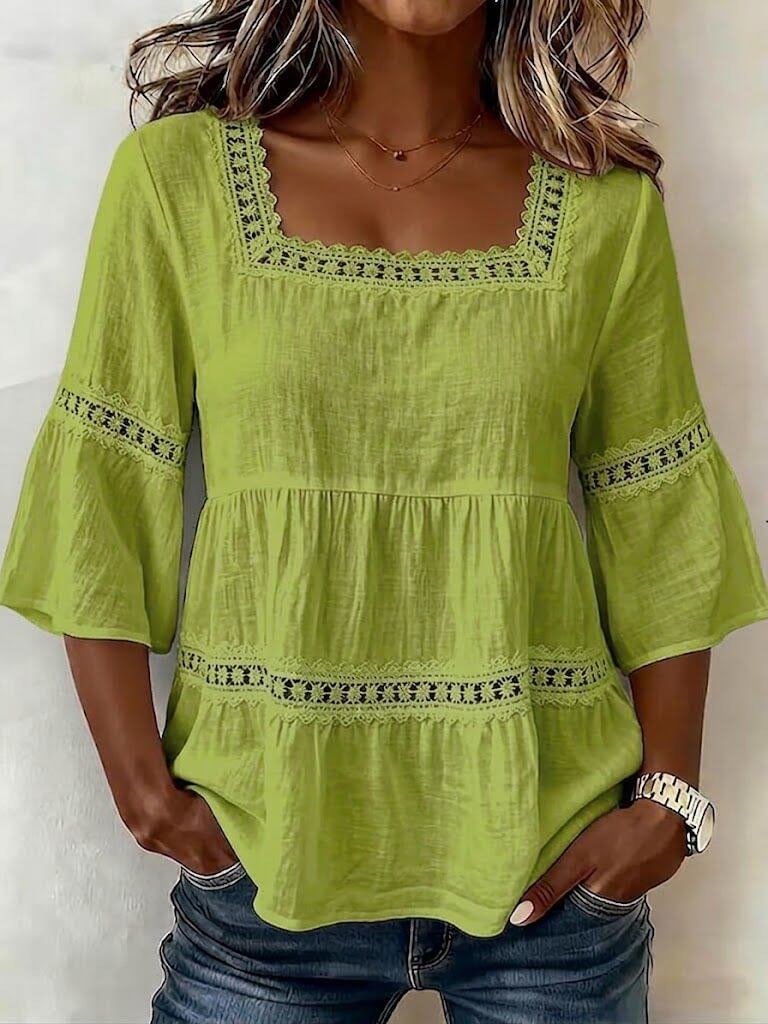 Others Elegant Plain Loose Blouse