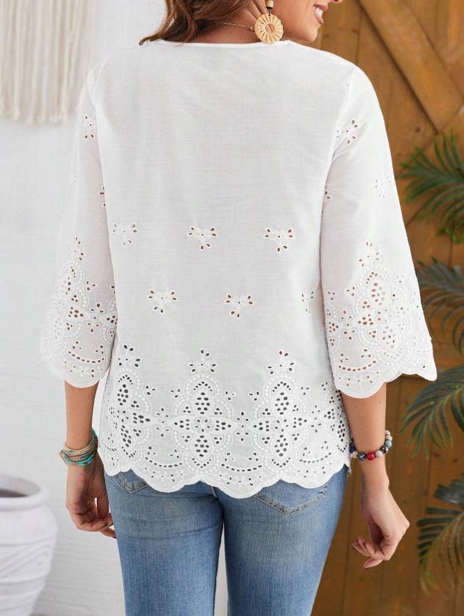 Others Plain Loose Elegant Shirt
