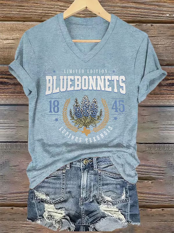 Blue-Capped Flower Comfort-Colored T-Shirt