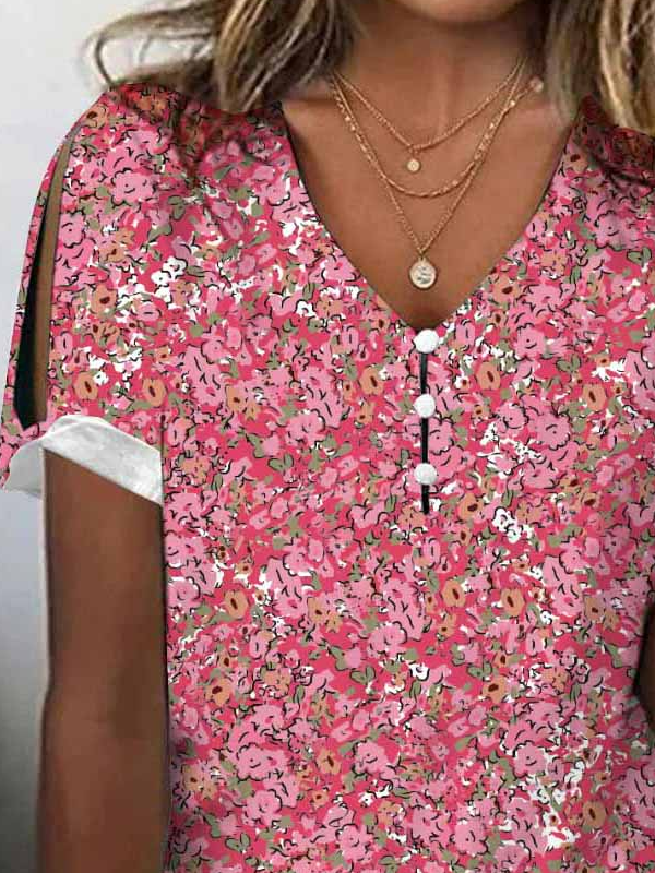 Floral Casual Jersey Loose Shirt