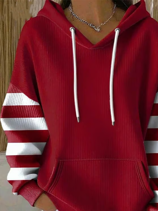 Striped Casual Hoodie Printing Hoodie