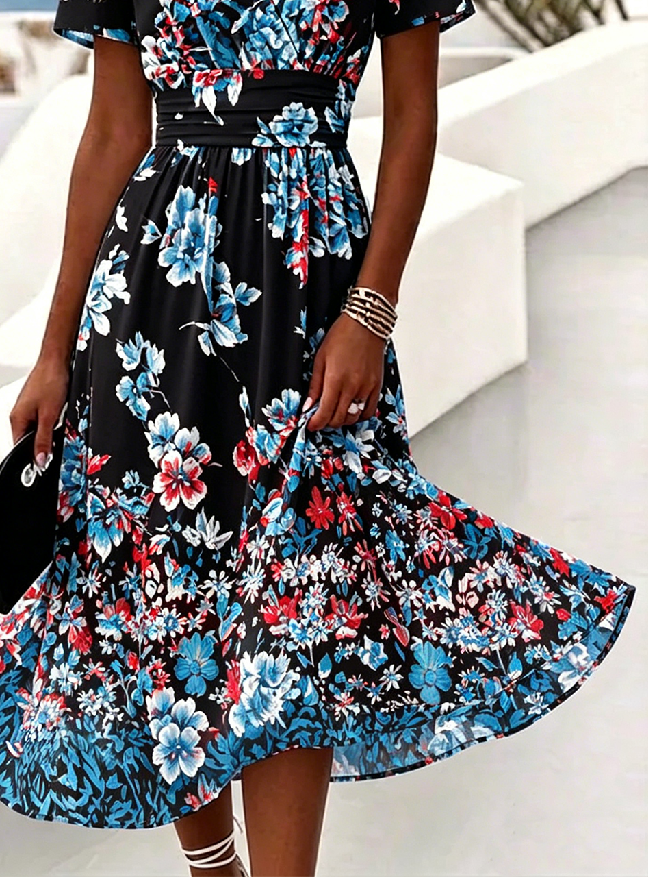 Floral Regular Fit Elegant Dress With No