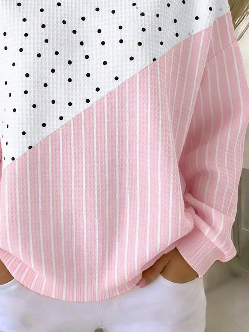 Casual Loose Others Polka Dots Sweatshirt