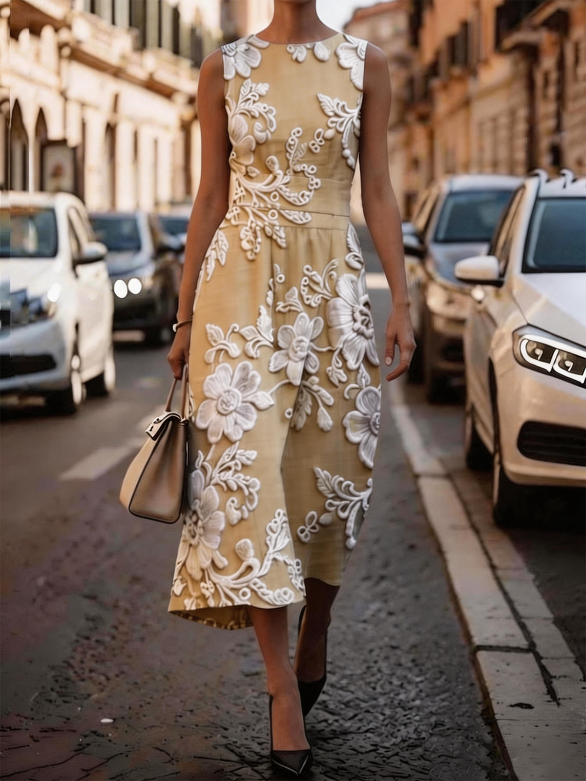 Others Tight Elegant Floral Dress With No
