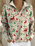 Casual Loose Half Open Collar Christmas Sweater
