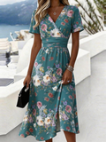 Regular Fit Elegant Floral Dress With No