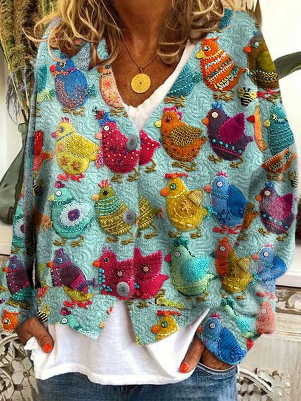 Women Casual Winter Turkey Natural Daily Loose Halloween Mid-long No Cardigans