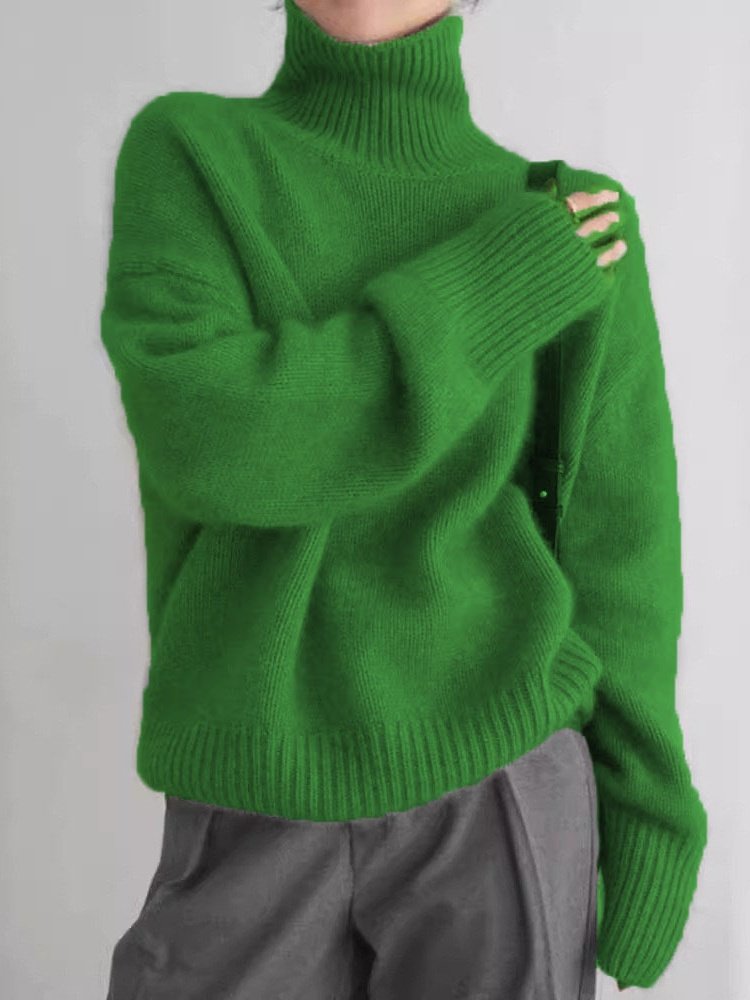 Loose Acrylic Plain Simple Sweater
