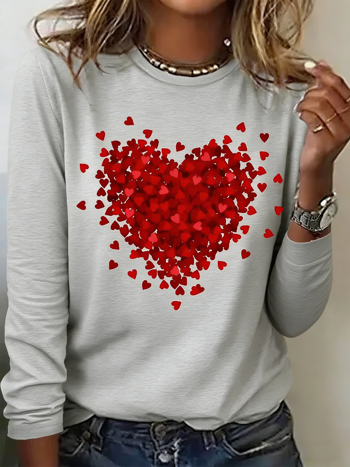 Casual Long Sleeve Round Neck T-Shirt