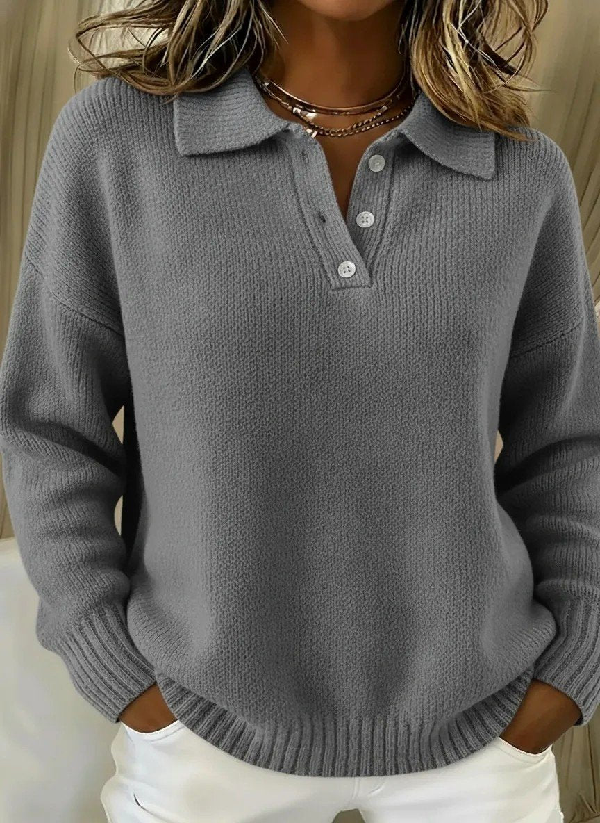 Shawl Collar Loose Casual Plain Sweater