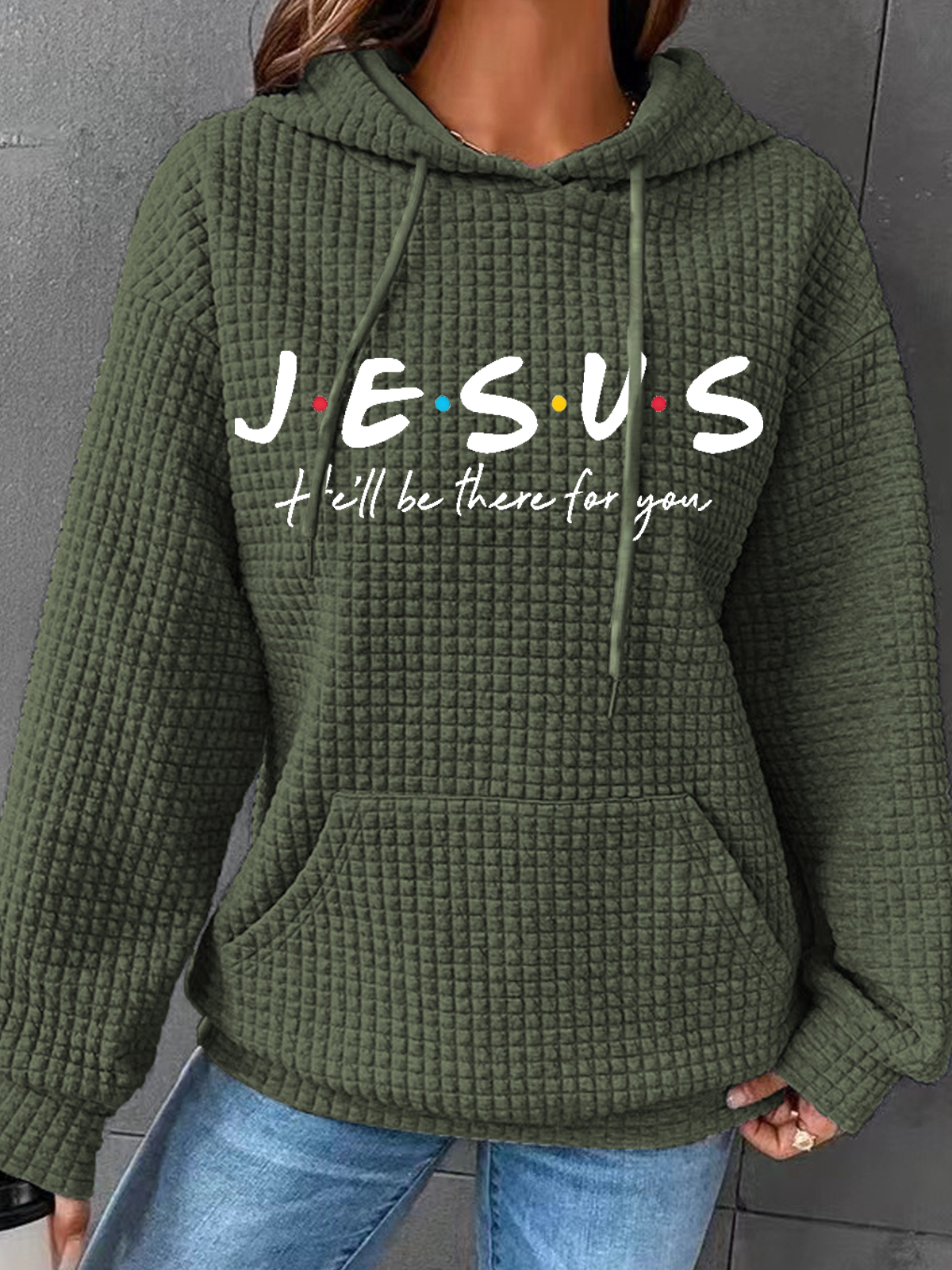 Women'S Jesus He Will Be There For You Printed Loose Casual Hoodie