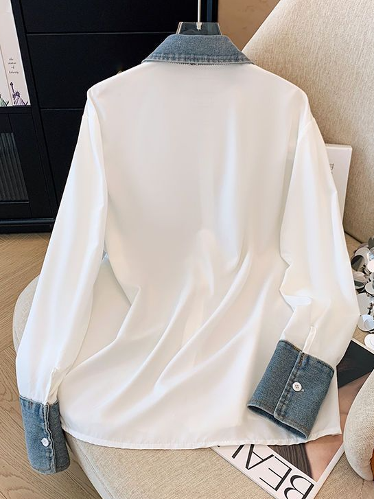 Casual Plain Shawl Collar Shirt