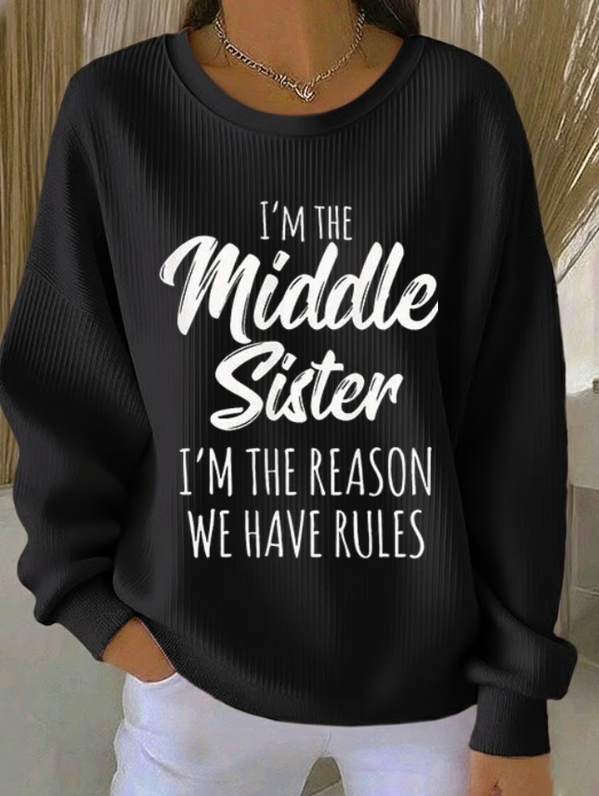 Text Letters Printing Casual Sweatshirt