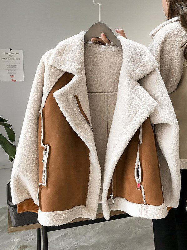 Color Block Vintage Loose Jacket