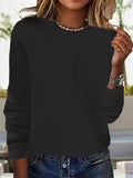 Women Casual Plain Spring/Fall Daily Loose Long Sleeve Yarn/Wool yarn H-Line Regular Sweaters