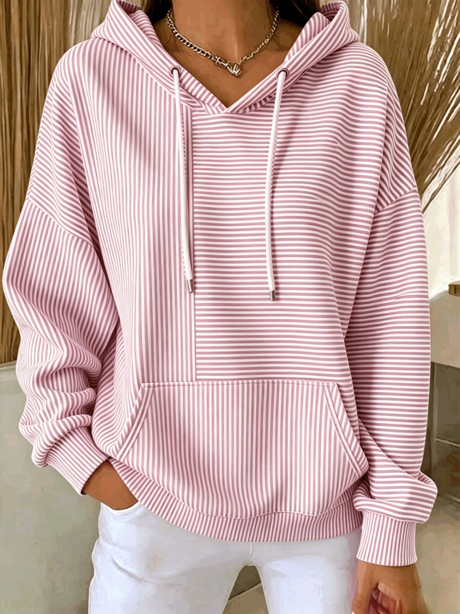 Striped Hoodie Loose Casual Hoodie