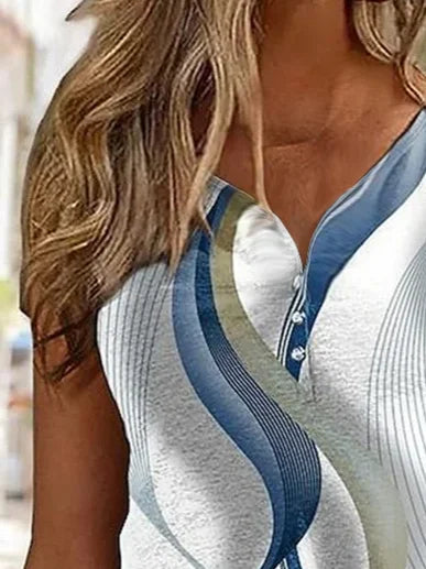 Women's Sleeveless Tank Top Summer As Picture Abstract Printing V Neck Daily Going Out Casual Top