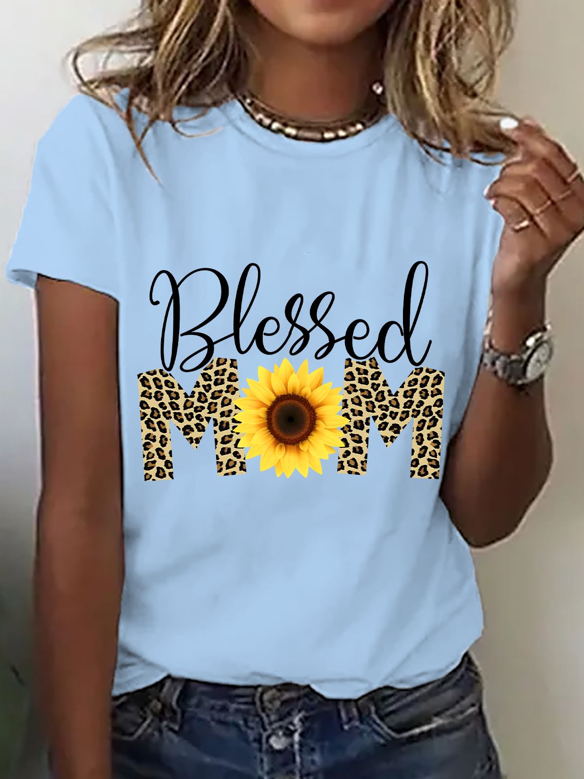 Blessed Mom Happy Mother's Day Cotton T-Shirt