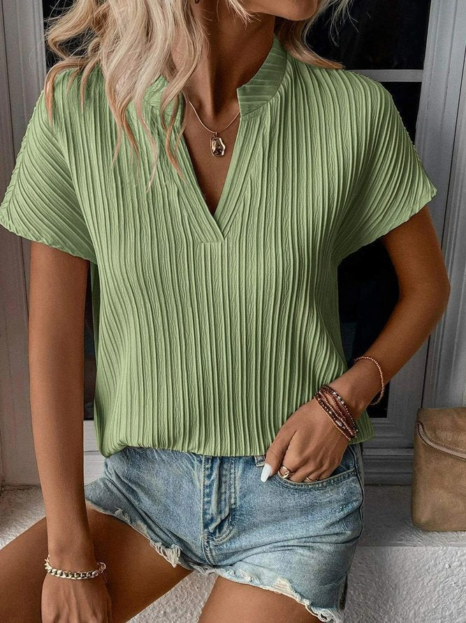 Elegant V Neck Loose T-Shirt