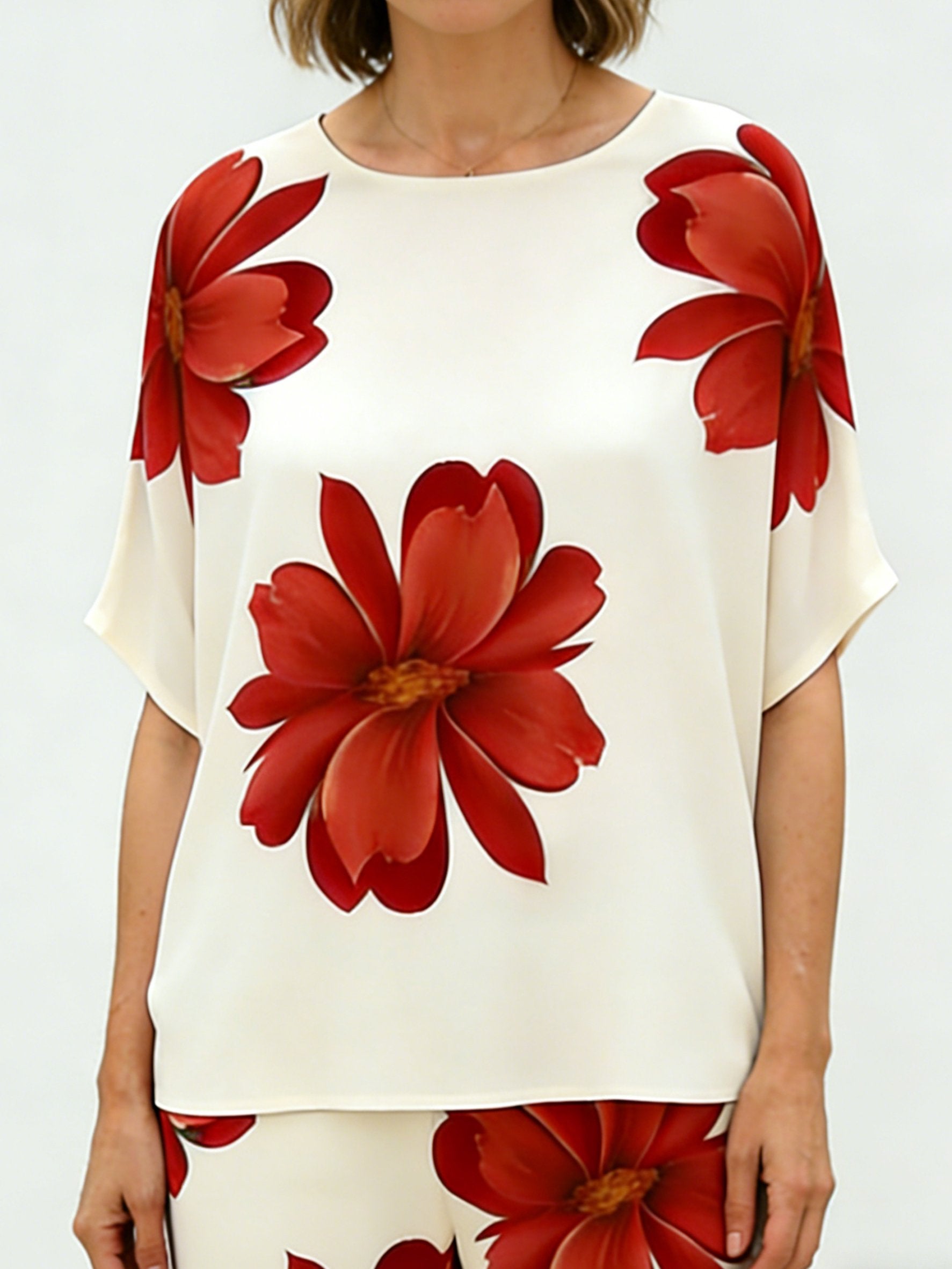 3D Printing Crew Neck Loose Summer Going Out Casual Top
